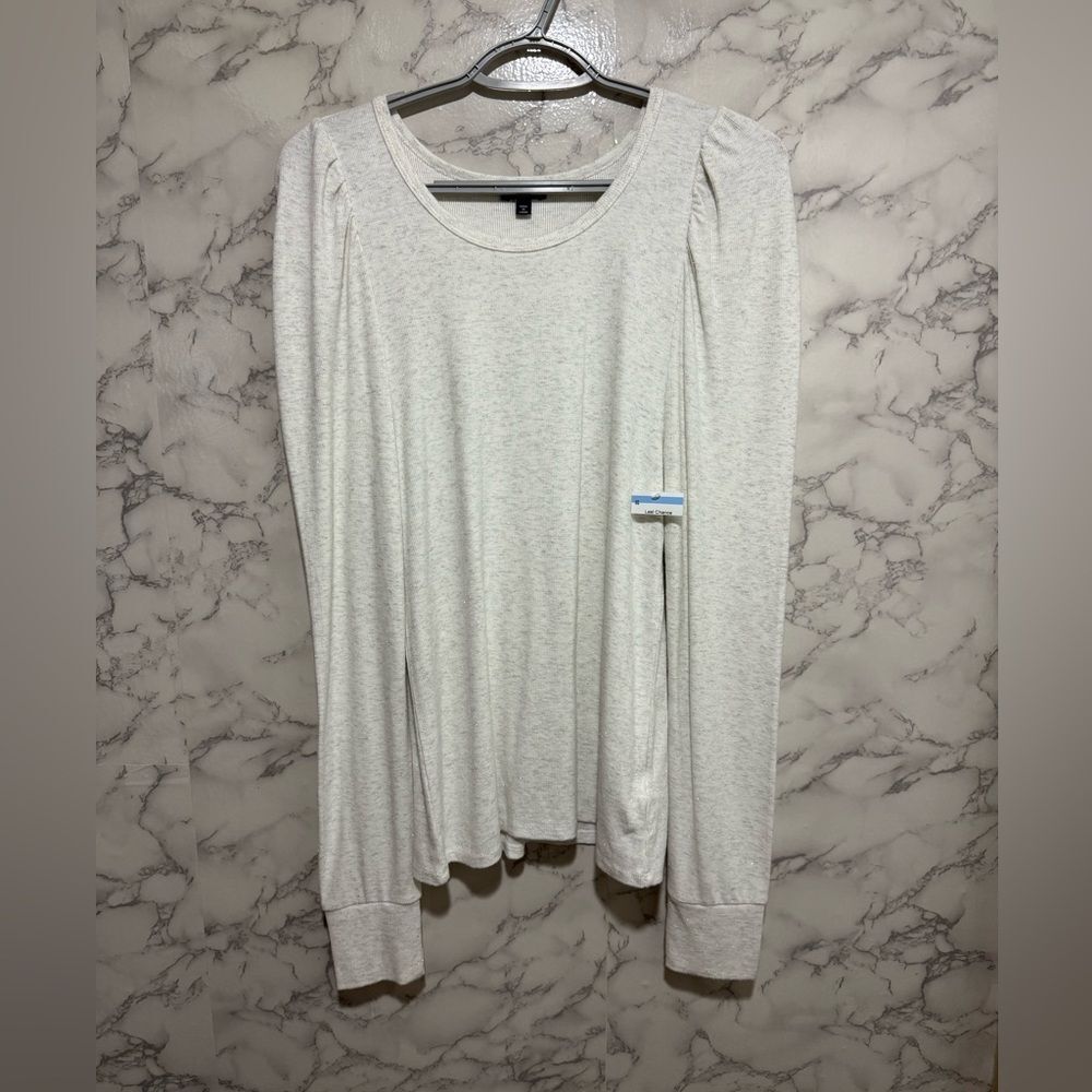 NEW Splendid Soft Cream Long Sleeve Top L